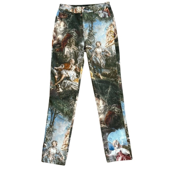 DOLLS KILL Current Mood DaVinci Inspired Skinny Pants Women’s Size Small - Picture 2 of 15